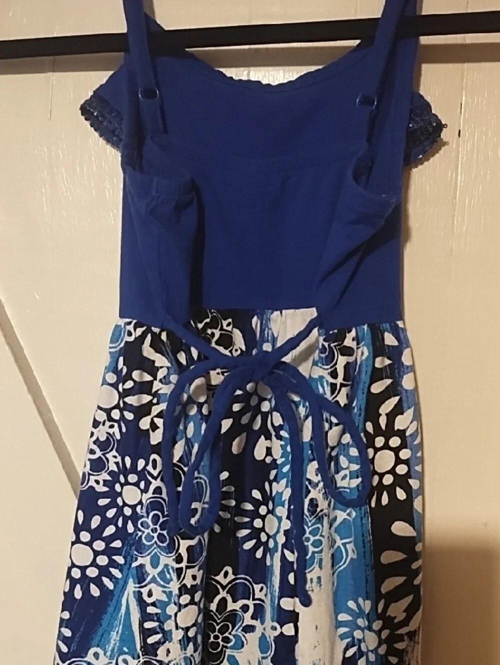 Justice Blue Floral Ruffle Sundress Like New Size 12.